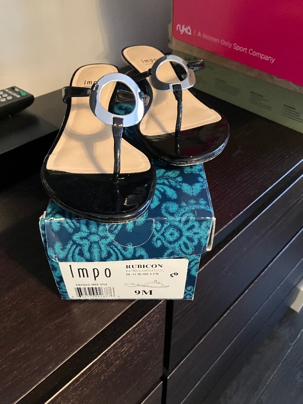 Impo Slide sandal - Black/Silver Size 9
